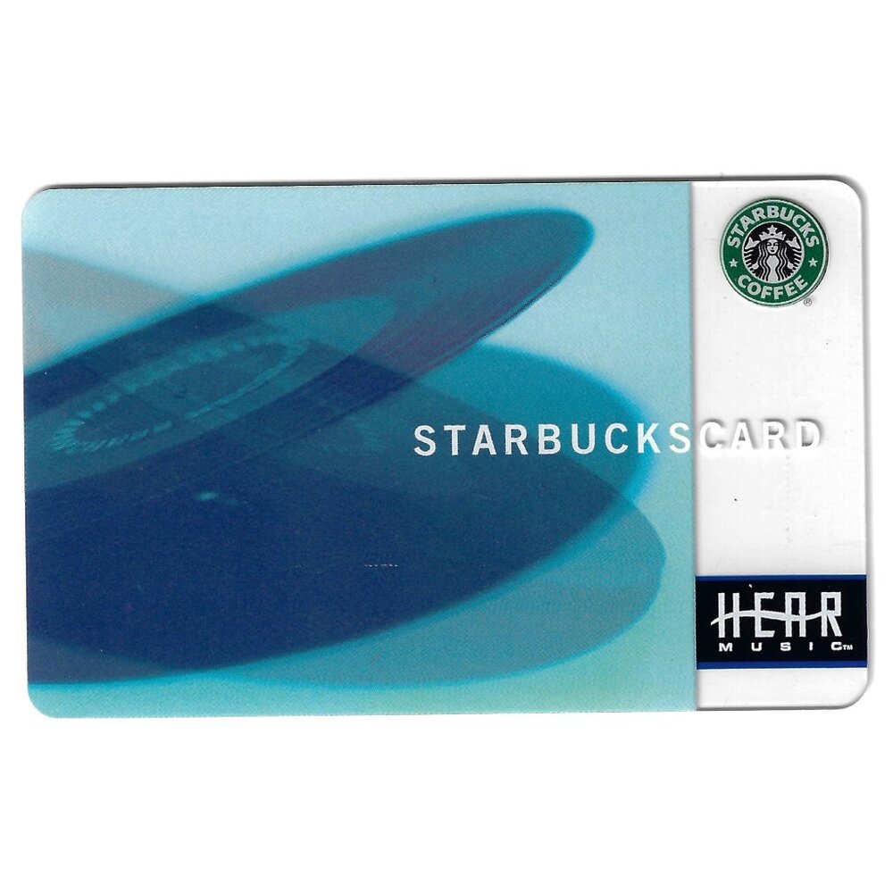 Starbucks Card 2004 HEAR MUSIC Blue Record Collectible Cards Original Logo RARE